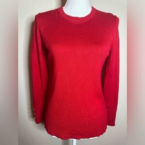 Investments red sweater with silver accents size small
